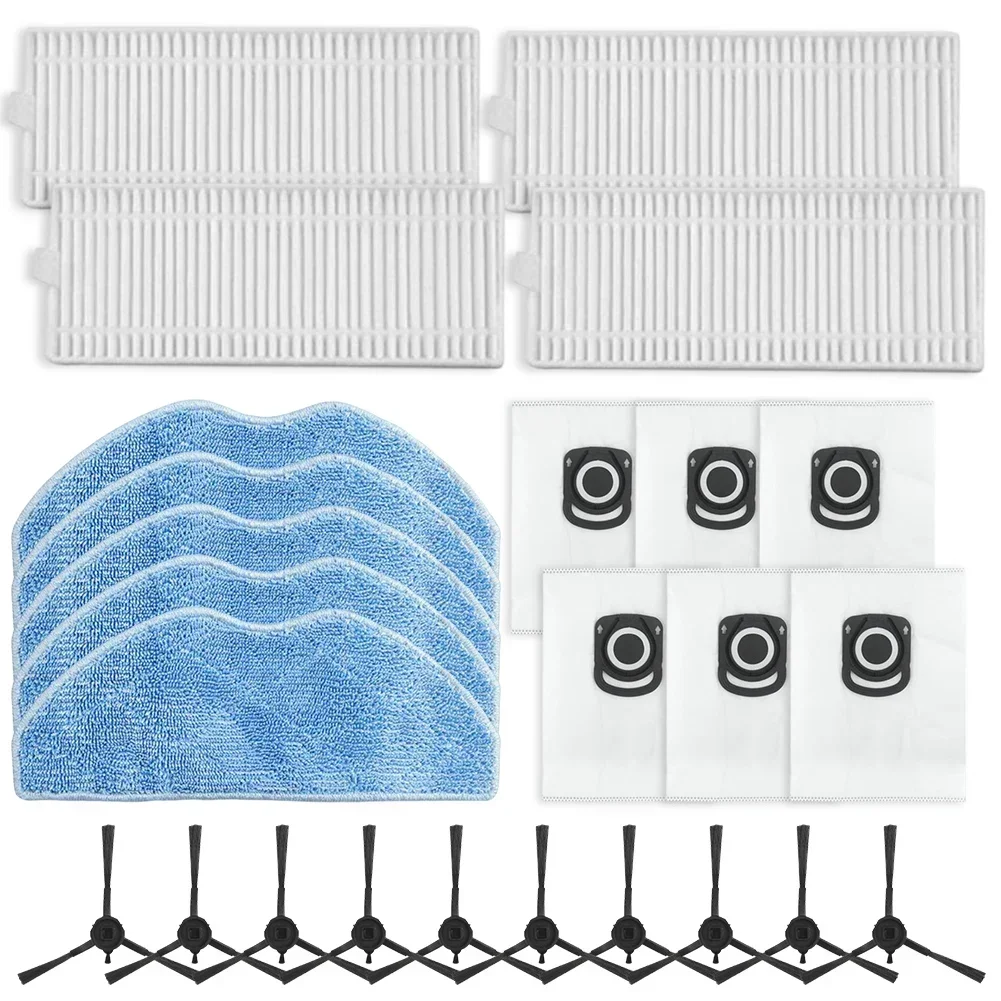 

Vacuum Cleaner Filters Mop Cloths Dust Bags Side Brushes Kit For Tefal For X-Plorer Serie 75 S+ RG8597W Vacuum Cleaner