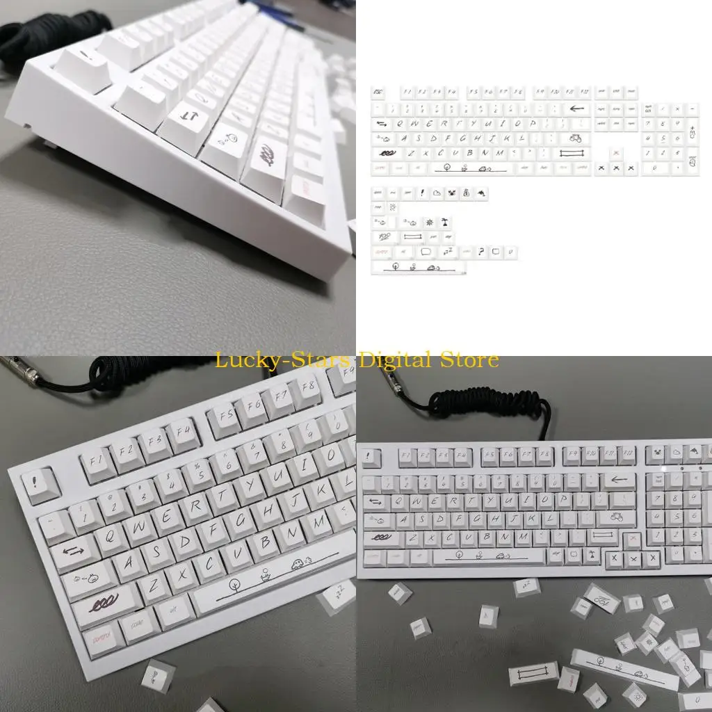 

T3EE 131 GRAFFITI Keycaps PBT PBLE Profile Profile Profile Profile Profile для переключателя Cherry MX