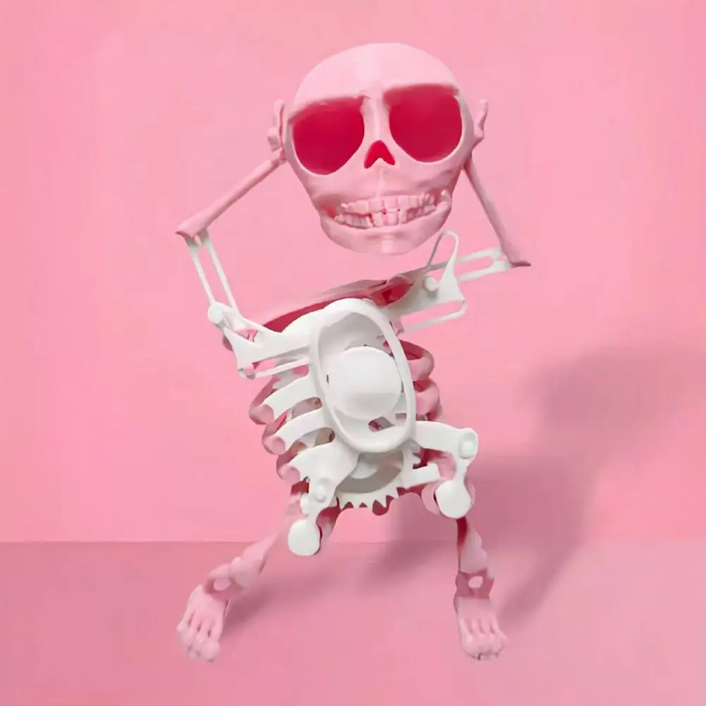 Zabawny szkielet zabawka Mini 3d drukuj taniec szkielet zabawka dla dzieci śmieszny prezent urodzinowy z pulpitem wiosennym