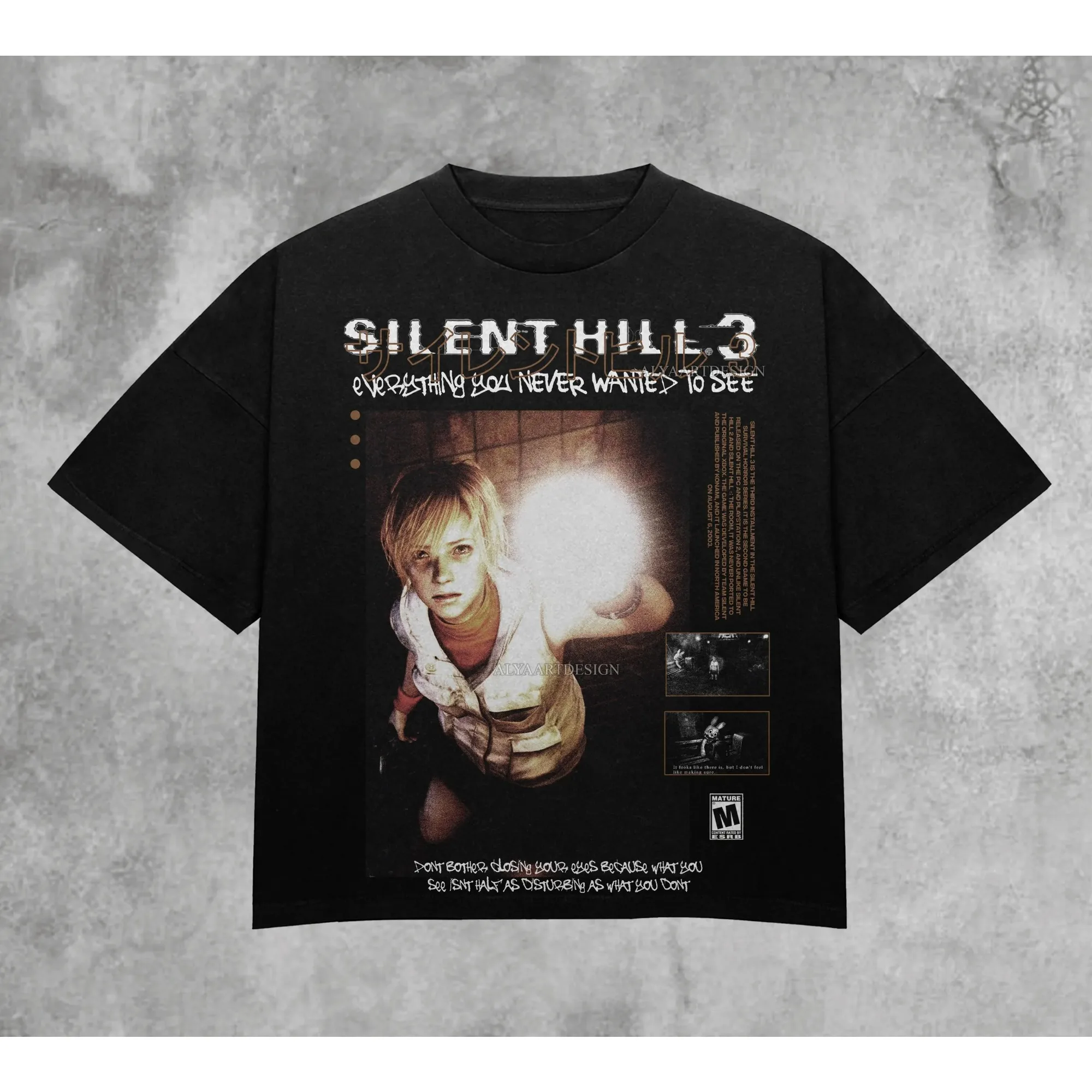 Camiseta para hombre Silent Hill 3, camiseta para hombre y mujer, camiseta divertida de juego de terror, camiseta de manga corta con cuello redondo, camiseta Vintage de algodón de talla grande