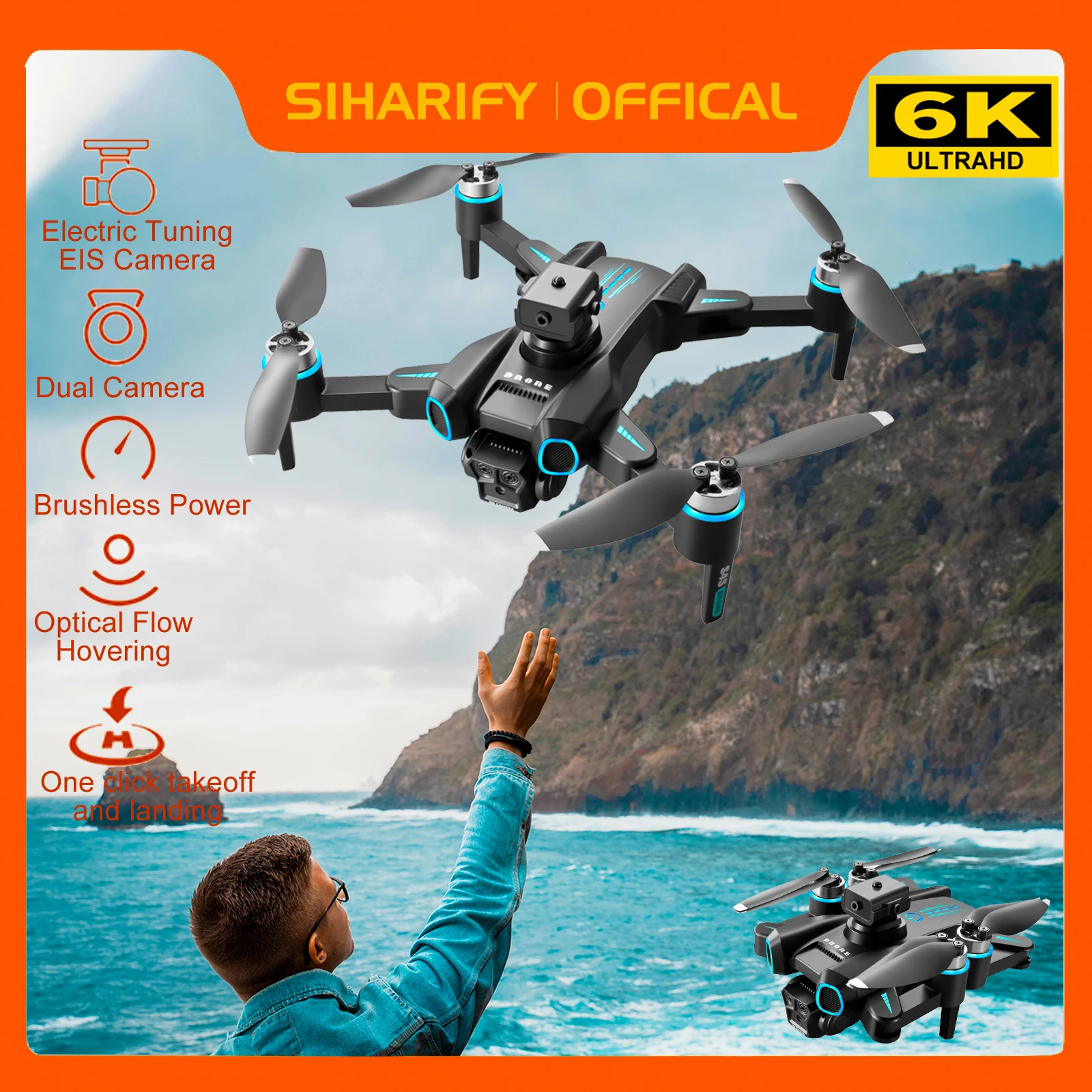 Optical Flow Rc Drone 6K HD Dual Camera Professional 5G Aerial Photography Obstacle Avoidance Brushless Automatic Return Helicop