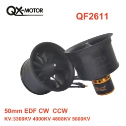 50mm 12-łopatkowy wentylator kanałowy EDF CW CCW z silnikiem bezszczotkowym QX-MOTOR QF2611 3S 4S 3300kv/4000kv/4600kv/5000kv do samolotu odrzutowego