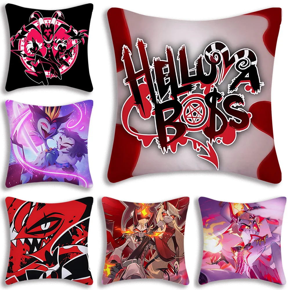 Cartoon Pillow Covers Cartoon Sofa Decorative Home Double-sided Printing Short Plush Cute Cushion Cover H-H-HelluvaS B-Boss