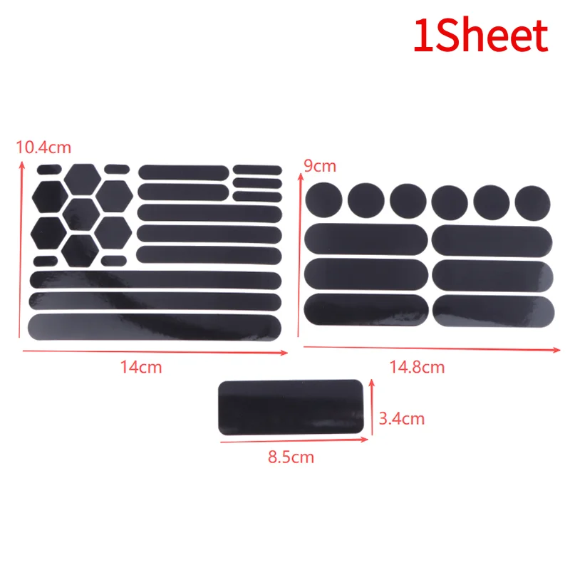 1Sheet Motorcycle Helmets Invisible Black Reflective Stickers Simple And Effective Reflective Tape For Helmets Bikes.