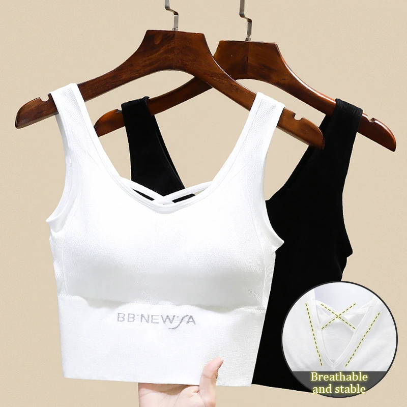 Women Top Cross Strap Sports Bras Yoga Gym Crop Top Brassiere Fitness Breathable Beauty Back Bras Camisole Tank Top Outwear Bras