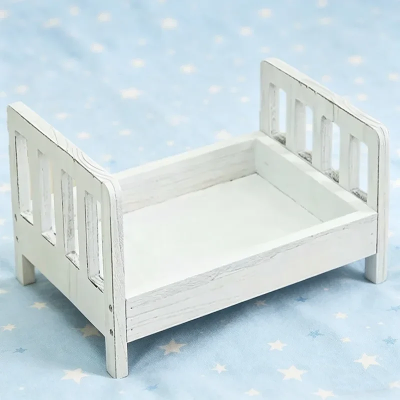 新生児写真撮影小道具レトロ木製ベッド赤ちゃんポーズ成長記念取り外し可能な背景ソファ男の子用撮影小道具