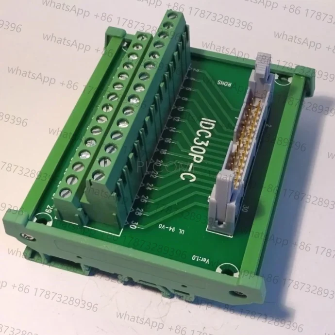 IDC30P IDC 30 Pin Male Connector to 30P Terminal Block Breakout Board Adapter PLC Relay Terminals DIN Rail Mounting