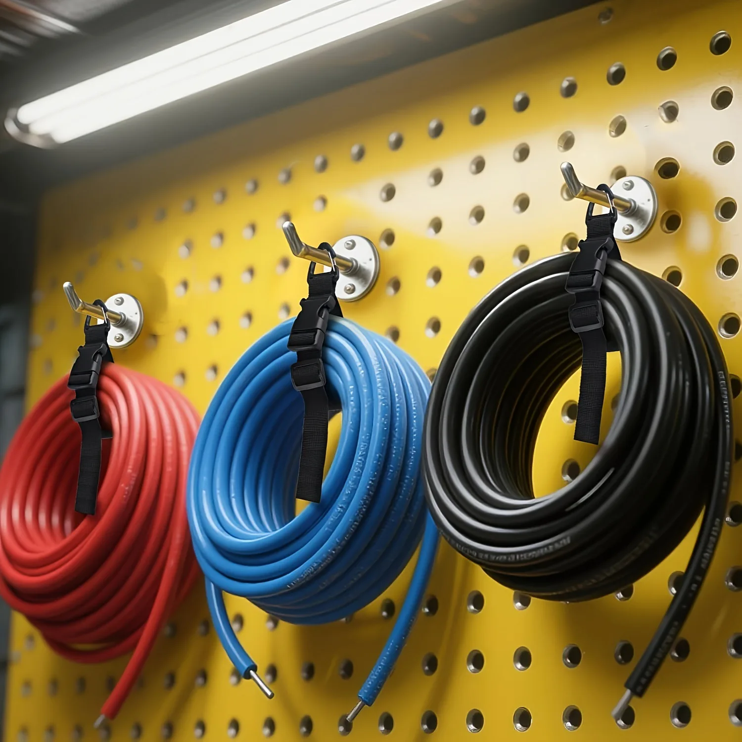 45cm Adjustable Extension Cord Organizer with 3-Axis Buckle - Heavy-Duty Storage Strap for Workshop & Garage Organization