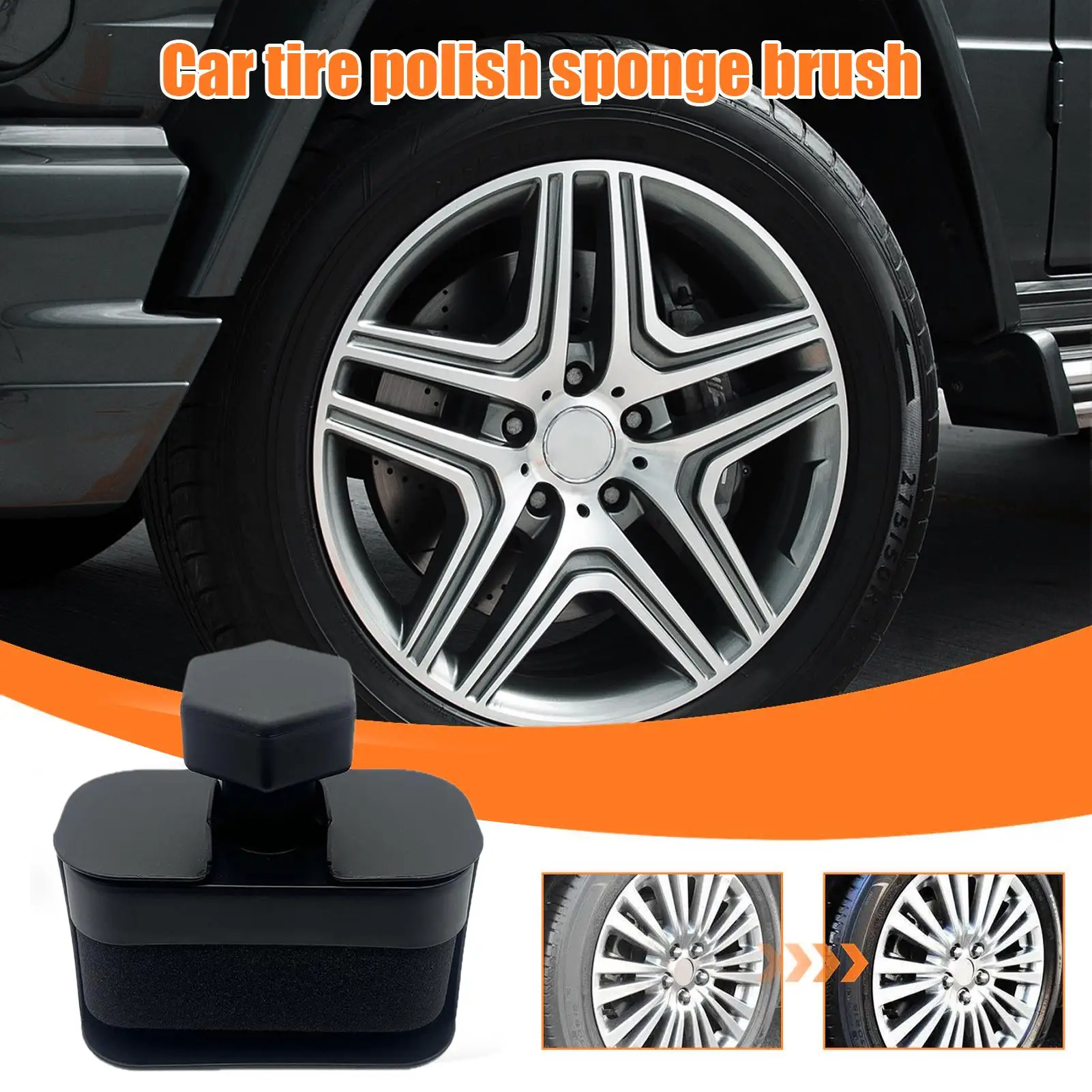 

Губка для полировки автомобильных шин, щетка, аппликатор для блеска шин, инструмент для автоматической заправки колес с нескользящей ручкой, аксессуары для чистящей щетки