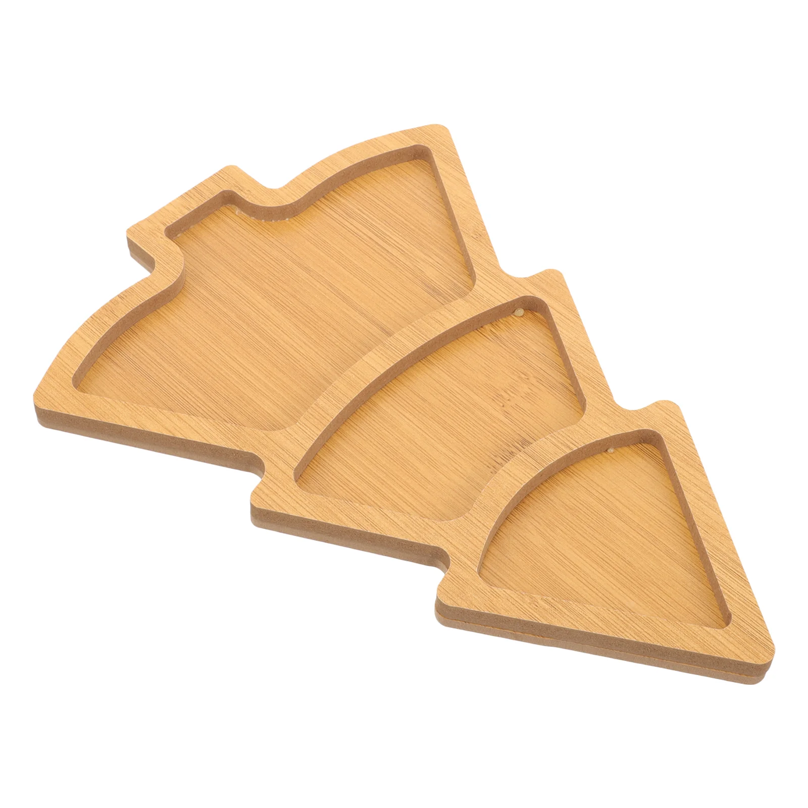 

Christmas Tree Tray Wooden Food Plate Dessert Plates Platter Xmas Shaped Fruit Man Tabletop