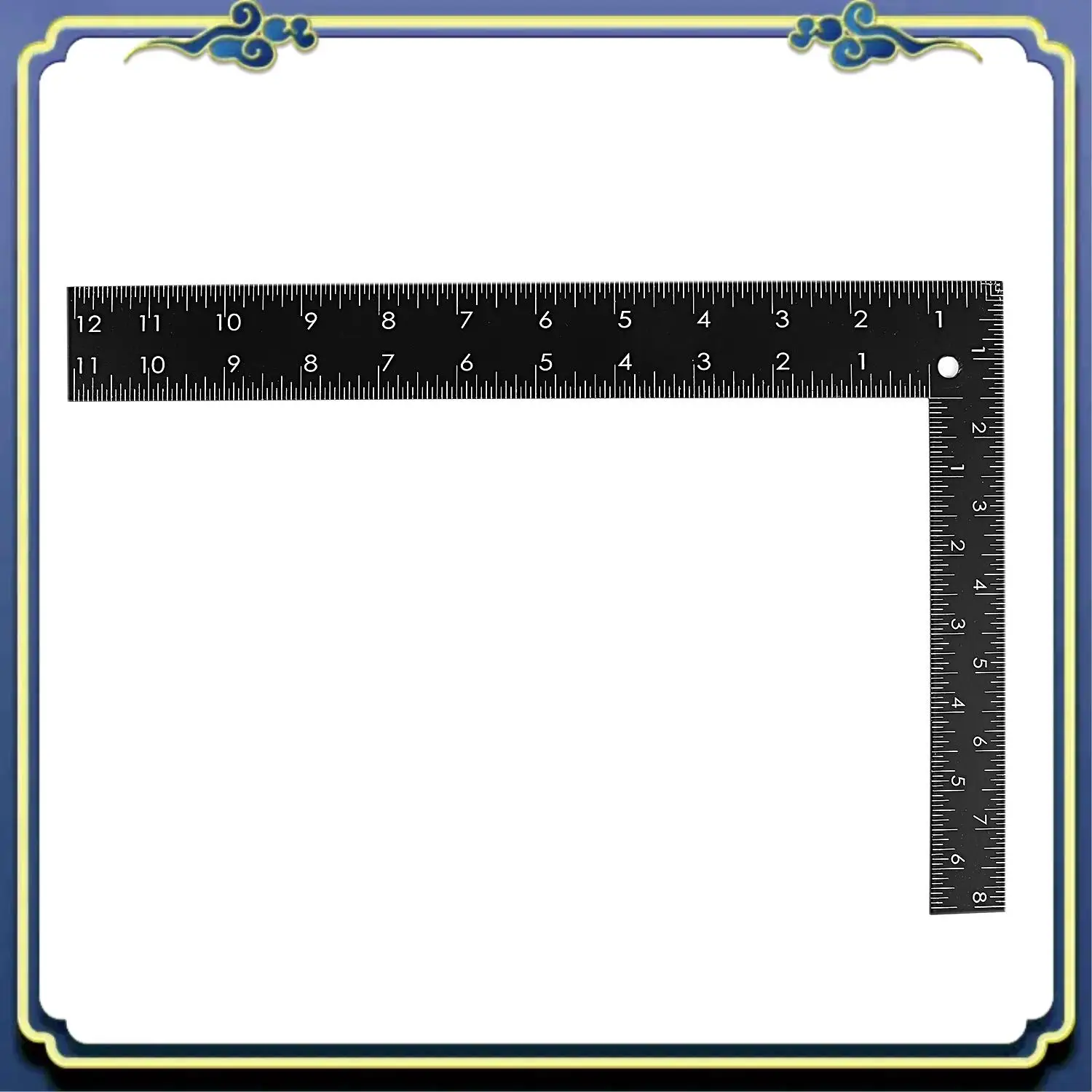 Tragbarer Lehrer 0-30 cm 0-20 cm Messbereich L-förmiges Design Quadratisches Lineal Schwarz