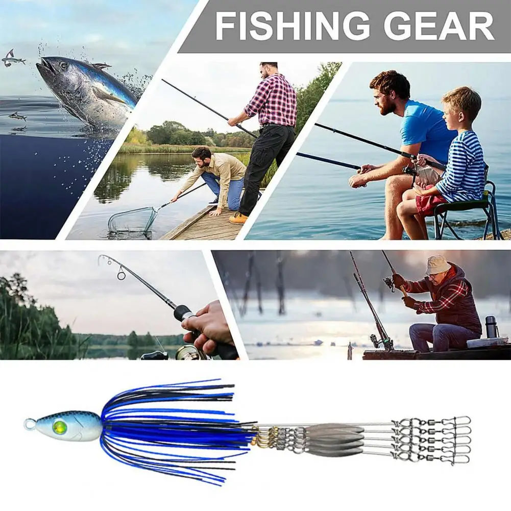 Fishing Tackle Vibrant Color Artificial Umbrella Rig Reusable Lightweight Spinner Bait Portable Fishing Accessories Fake Lure