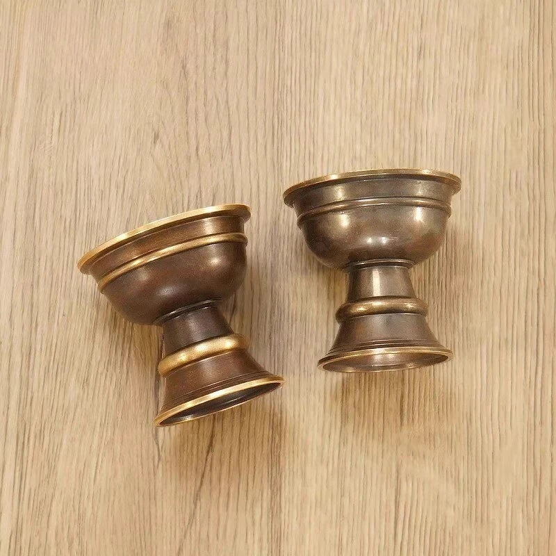 1pc High Foot Pastry Oil Lamp Holder Metal Thickened Offering Lamp Ornament Religious Supplies Household Tibetan Lamp Bases