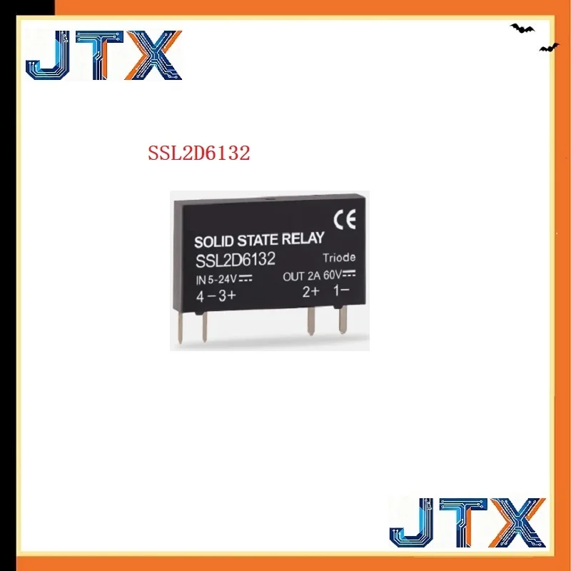 2PCS/LOT  Ultra-compact low-profile solid state relay 5V12V24V PLC interface type SSL6D6132 DC control DC AC 6A 2A one normally