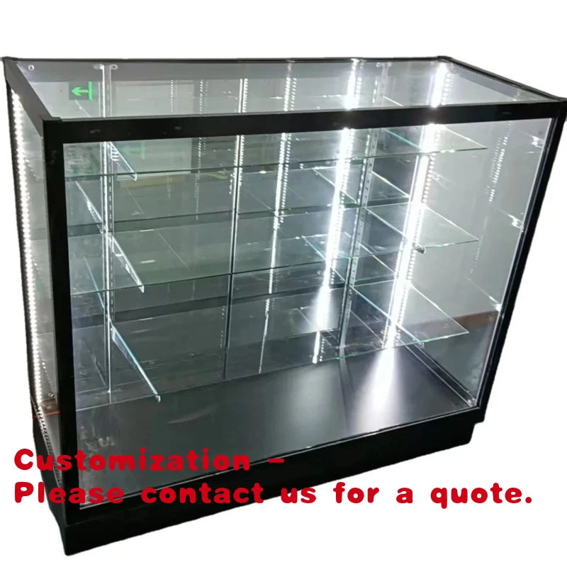 custom.New Design Customized Retail Shop Display Cabinet Cases Aluminum Frame Full Glass Display showcase
