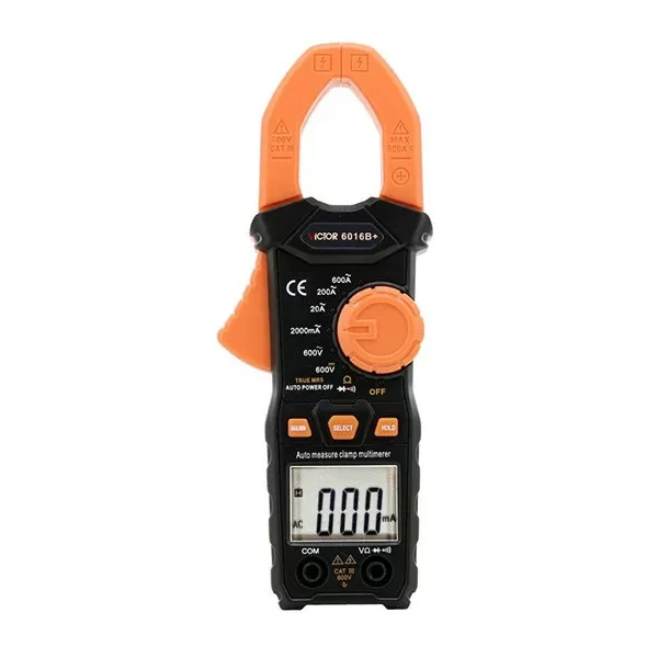 VICTOR 6016B+ portable 1999 counts lcd display 1000v 600a ac dc clamp meters manual range true rms multimeter digital