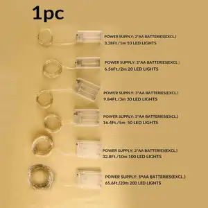 LED LED LED LIGHT, Fairy Light, Batter, Room, Garden, Wedding Tout, 1 m, 2 m, 3 m, 5 m, 10m, 1 gói 10 Ánh sáng đêm bán hàng chính - 7