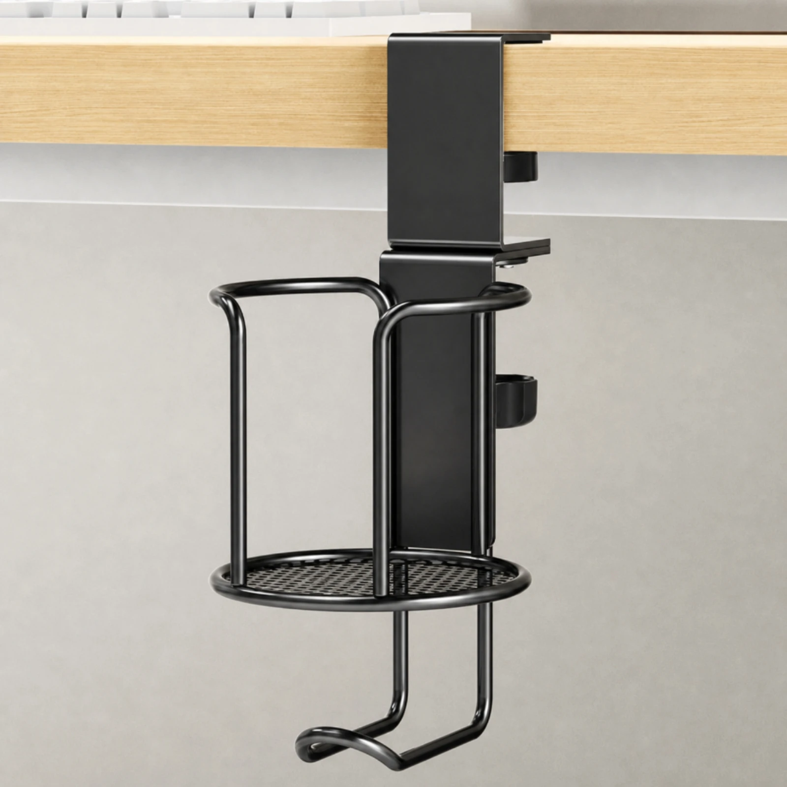 Desk Organizer with Cup Holder Adjustable Clamp-Style Desktop Organizer with Rotating Cup Holder Multifunctional Long-Lasting