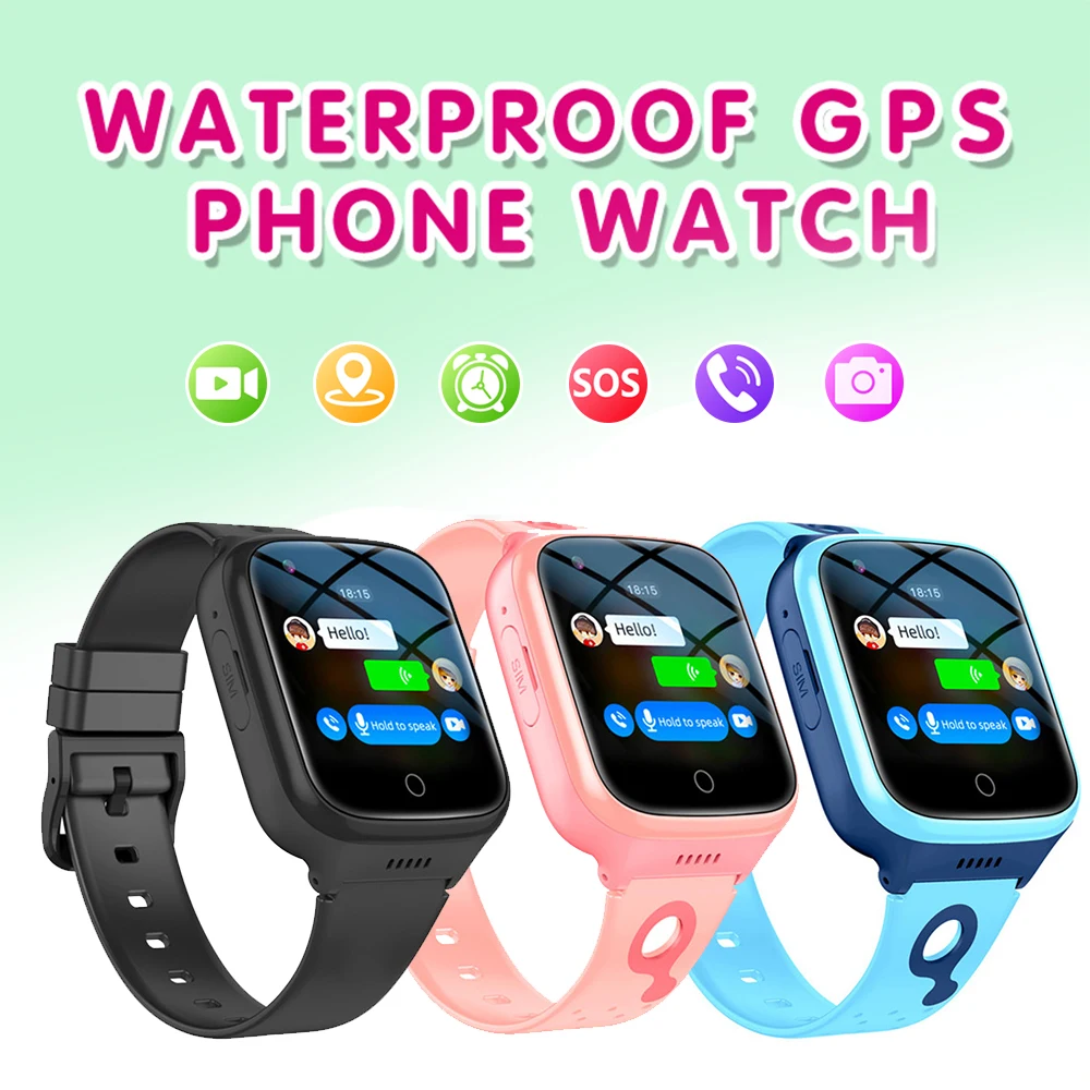 4G Kids Smart Watch Phone 1000mAh Waterproof  Video Call SOS GPS LBS WIFI Location Tracker K9 Children Watch Gift for Kids