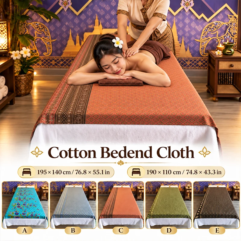 Thai Traditional Bed Sheet Cotton Cloth Measure Spa Massage Beauty Bed Sheet Beauty Salon Home Hotel Decoration Bedspread