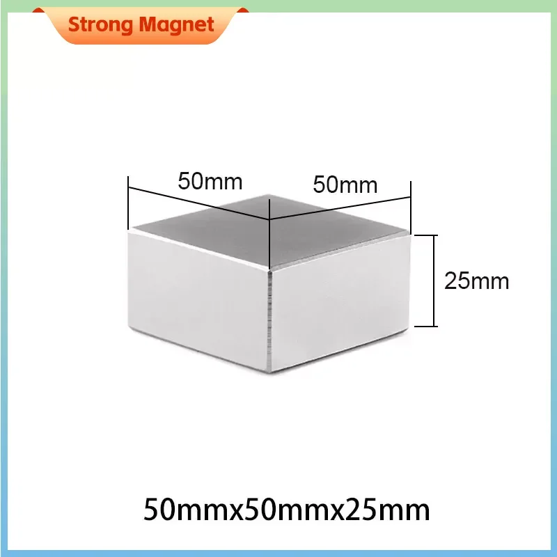 

50x50x25mm Neodymium Magnet N35 NdFeB Block Super Powerful Strong Permanent Metal Earth Magnetic Sheet