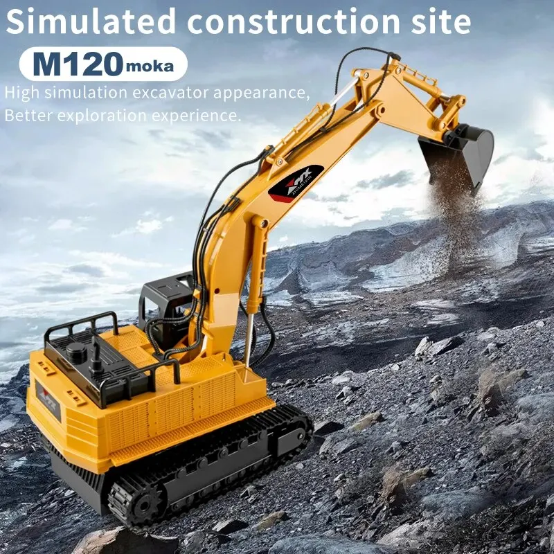 RC Excavator Dumper Car 2.4G Remote Control Engineering Vehicle Crawler Truck Excavator Toys for Boys Kids Christmas Gifts