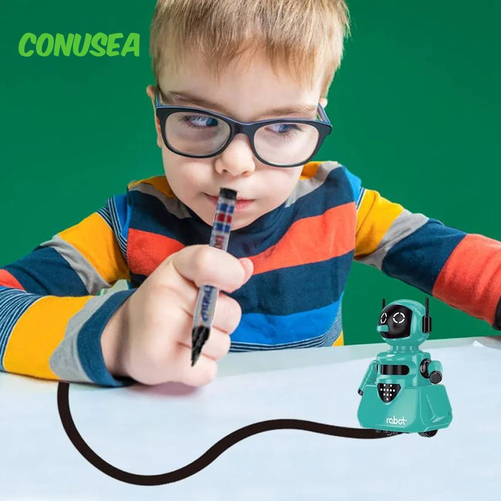 Creative Original Inductive Electric Robot Car Line Follower Pen Toy Follow Any Line You Draw Xmas Gifts Educational Toy