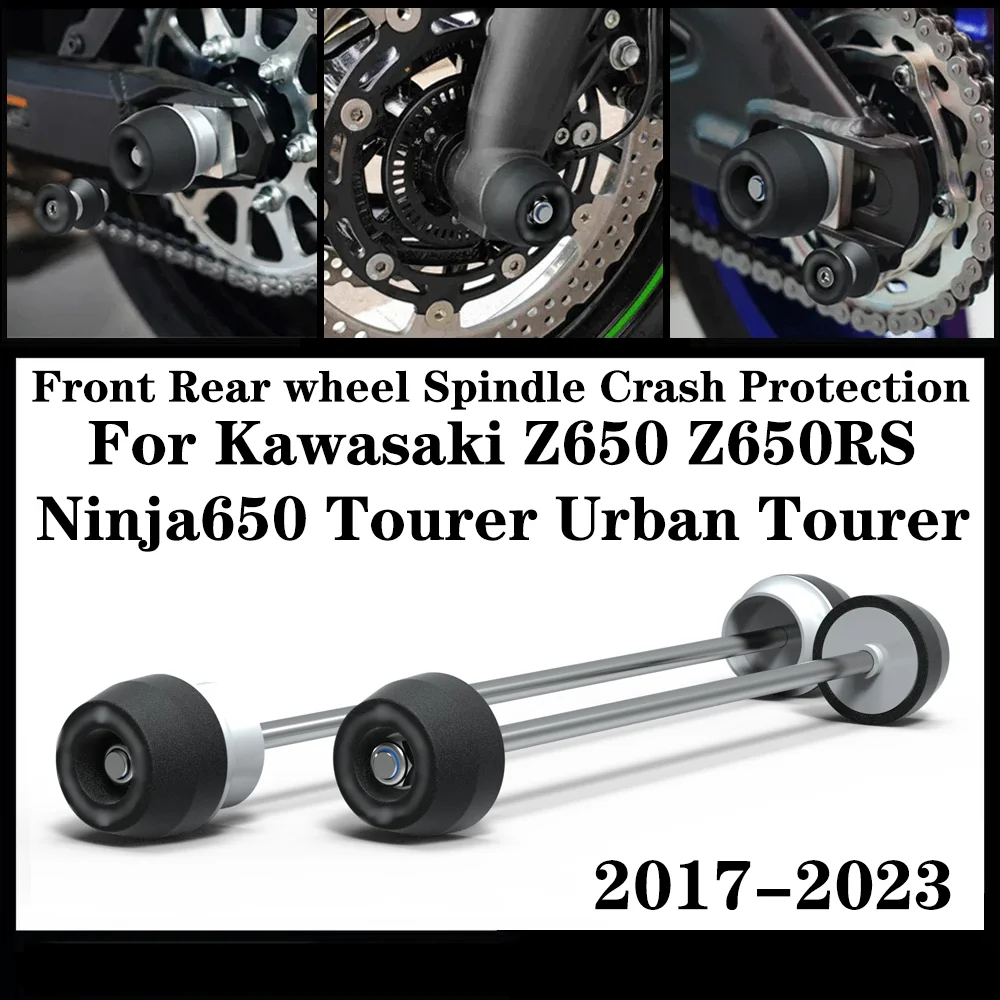 

Motorcycle Wheel Protector Rear Front Axle Fork Crash Slider For Kawasaki Z650 Z650RS Ninja650 Tourer Urban Tourer 2017-2023