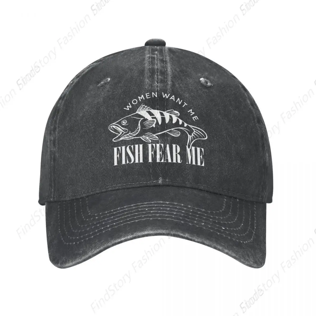 Czapka z daszkiem dla kobiet Want Me Fish Fear Me Unisex Vintage Trucker Denim Hat Regulowana kowbojska czapka dla mężczyzn Kobiety Casual Hip-hop Sports