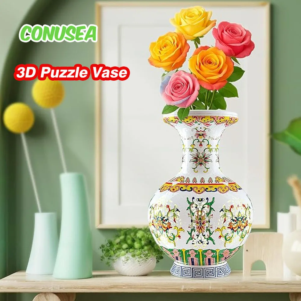 

3D Puzzle Vase Crafts toys for Adults kids Flower Porcelain Design Home Decoration Diy Assembly Montessori Educational Toys gift