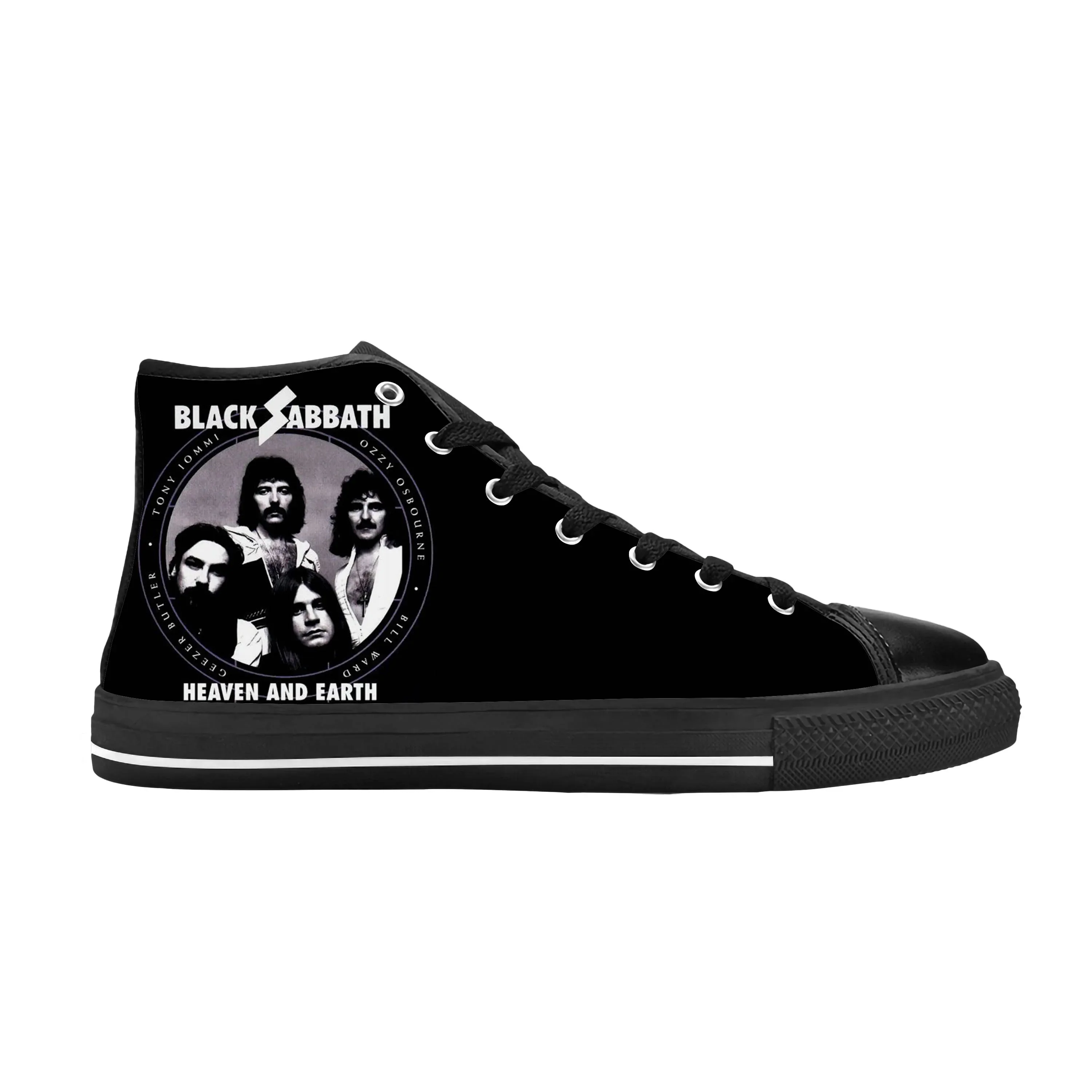 Sabbaths Heavy Metal Rock Band Sänger Musik schwarz lässig Stoff Schuhe High Top bequeme atmungsaktive 3D-Druck Männer Frauen Turnschuhe