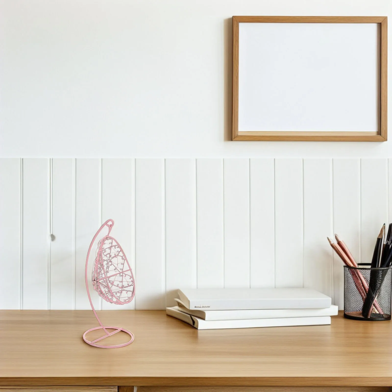 Cadeira de balanço de metal em miniatura, rede suspensa para jardim, sala interna, compacta, fofa, decoração de móveis, cadeira de rede suspensa