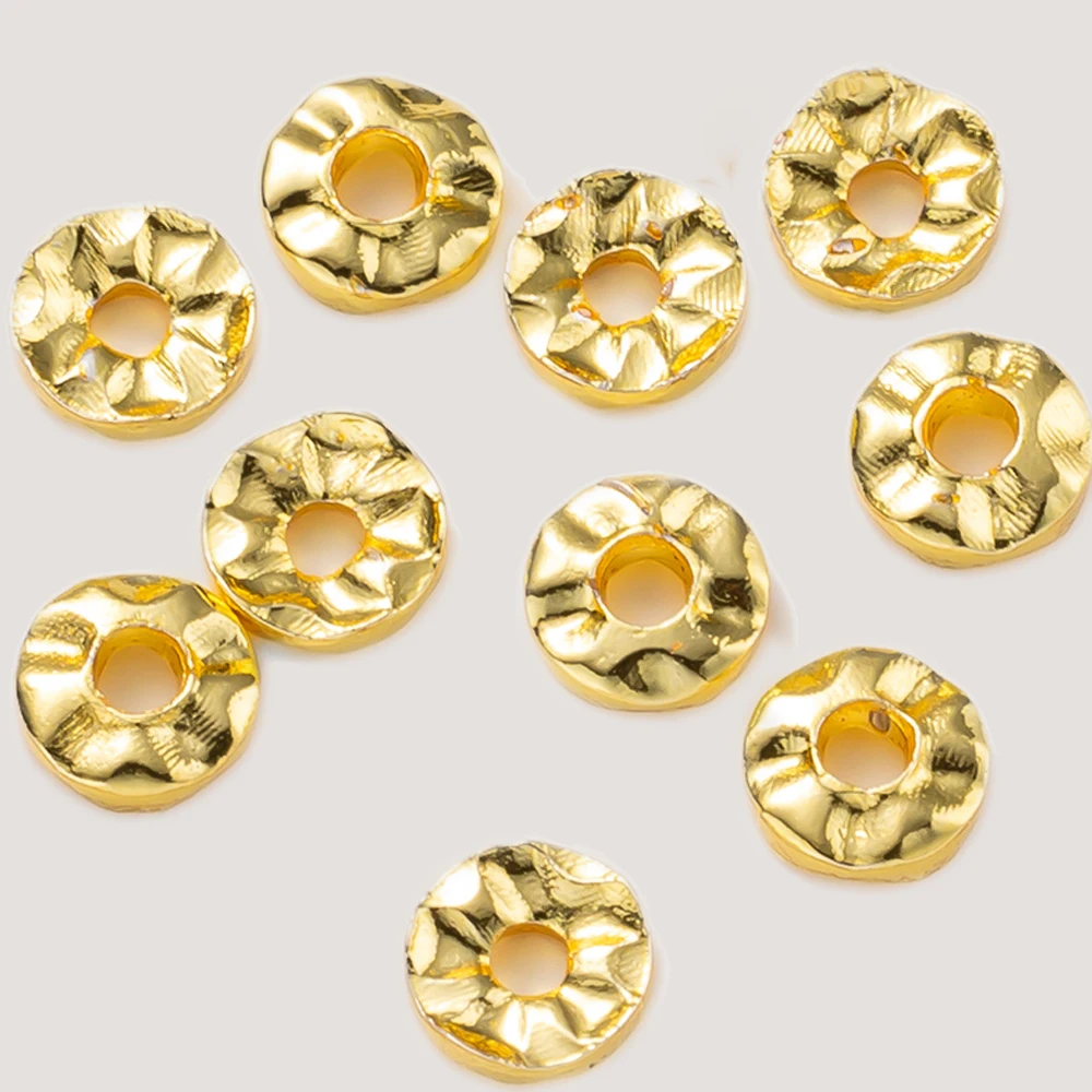 30pcs 18K/14K Gold Plated Brass Irregular Spacer Loose Bead Charms For DIY Bracelet Necklace Jewelry Making Supplies No Fade