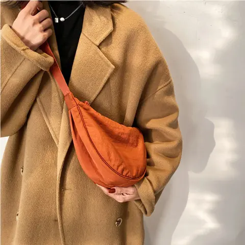 버전 심플한 디자인 여성용 메신저 백 나일론 호보스 소형 어깨 가방 빈티지 여성 소녀 지갑 천 핸드백