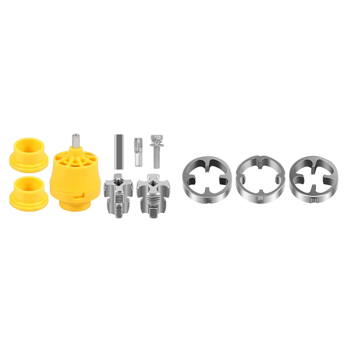 AA98 8PCS PVC Thread Maker Tool Electric Drill Plastic Pipe Tap Die Dies 1/2 Inch 3/4 Inch 1 Inch Pipe Threader Plumbing Tool