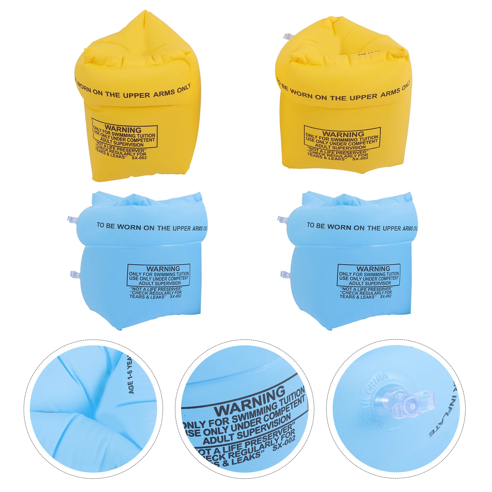 

4pcs Inflatable Swim Armbands Adult Arm Floaties For Swimming Thickened Pool Equipment For Men Women Outdoor