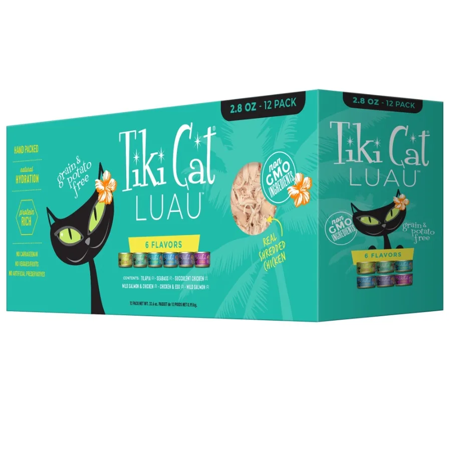 

Tiki Cat Luau Wet Cat Food, Variety Pack, 2.8 oz. Can 12 Count