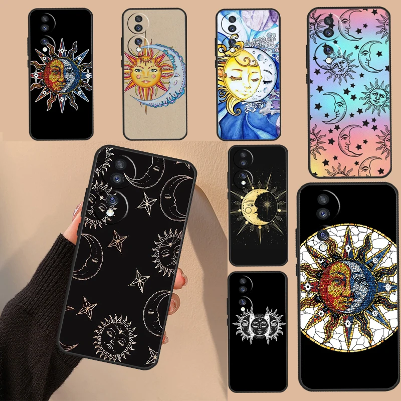 Celestial Mosaic Sun Moon Case For Honor Magic 5 Lite Pro X6a X7a X8a X9a X8 X9 8X 9X Honor 10 50 70 90 Lite Cover