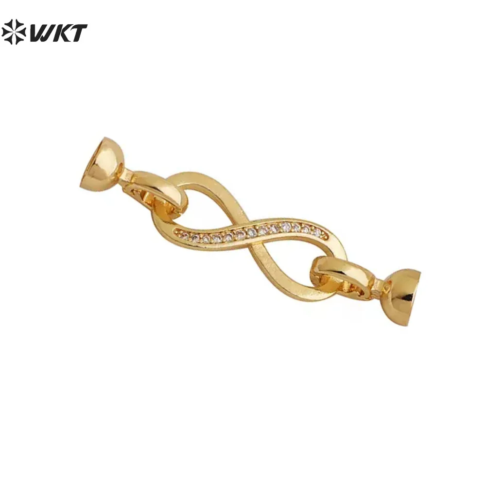

WT-JFE125 New Exquisite Clasp With Yellow Brass Figure-Eight Long Buckle For Necklace Fine Making Accessories