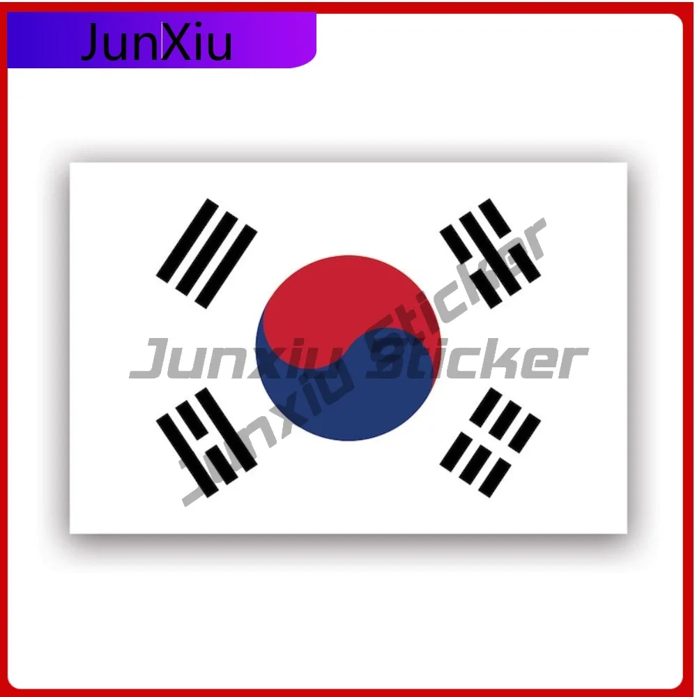 

South Korean Flag Sticker Creative Decals Korea Kor Kr State Flag Patriotic Car Sticker Vinyl Decal Waterproof Durable Color