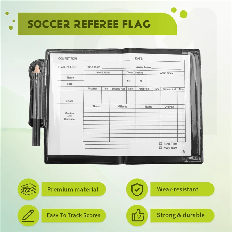 

YHOLI-2 Pack Soccer Referee Card Sets,Warning Referee Red And Yellow Cards With Wallet Score Sheets,Pencil Soccer Accessories