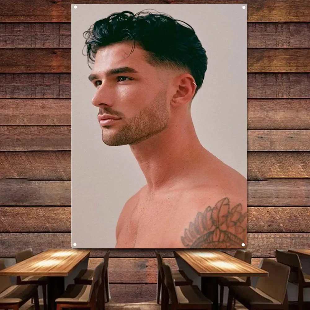 Wavy Hairstyle for Men Banner Barber Shop Wall Art Tapestry Indoor Decor Wall Hanging Flag Hairstyling Posters Digital Printing