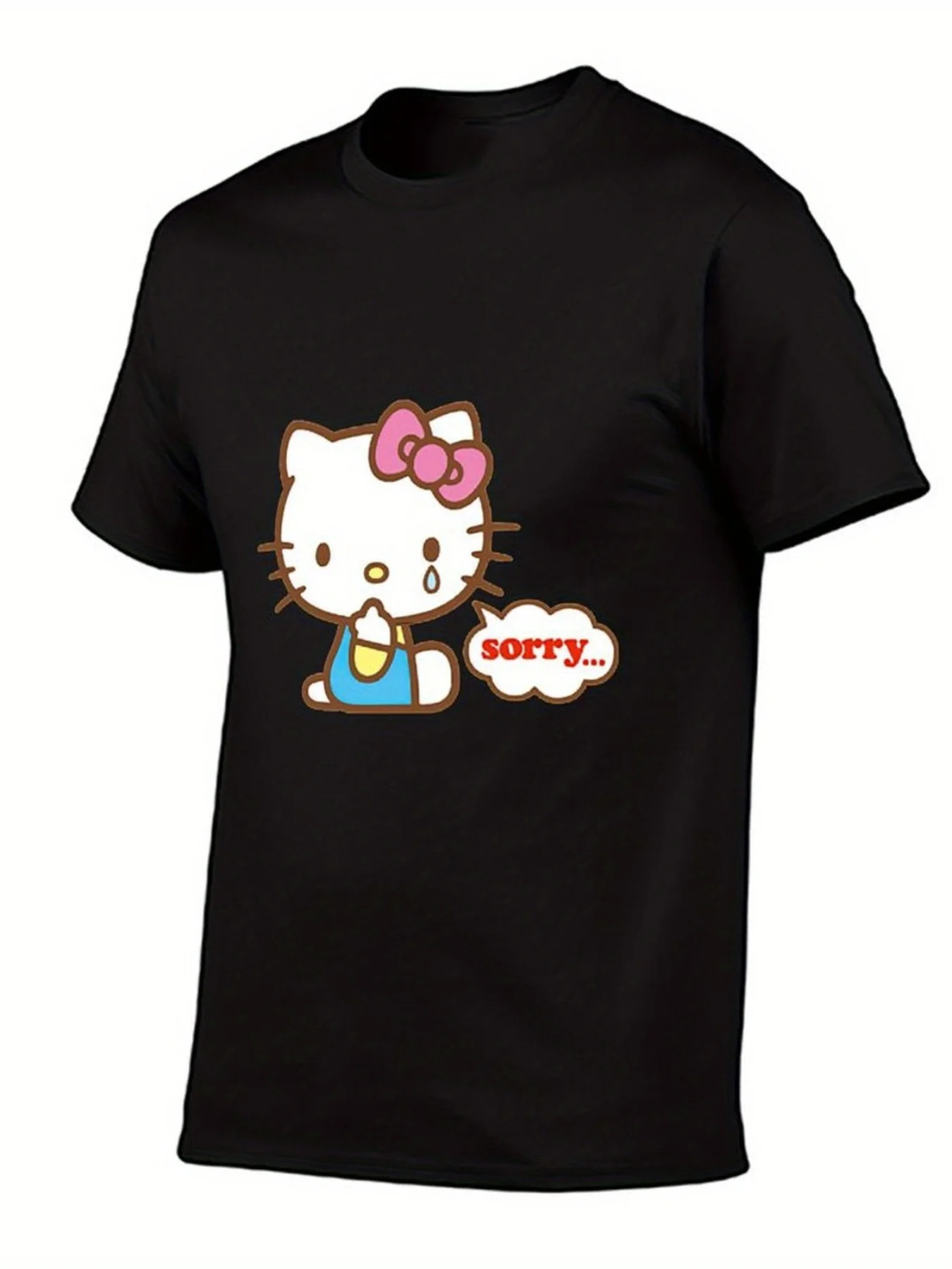 

Hello Kitty Graphic Printing Summer Autumn Winter Cotton Men's and Women's T-Shirts Short Sleeves Luxury Outdoor Sports Brand