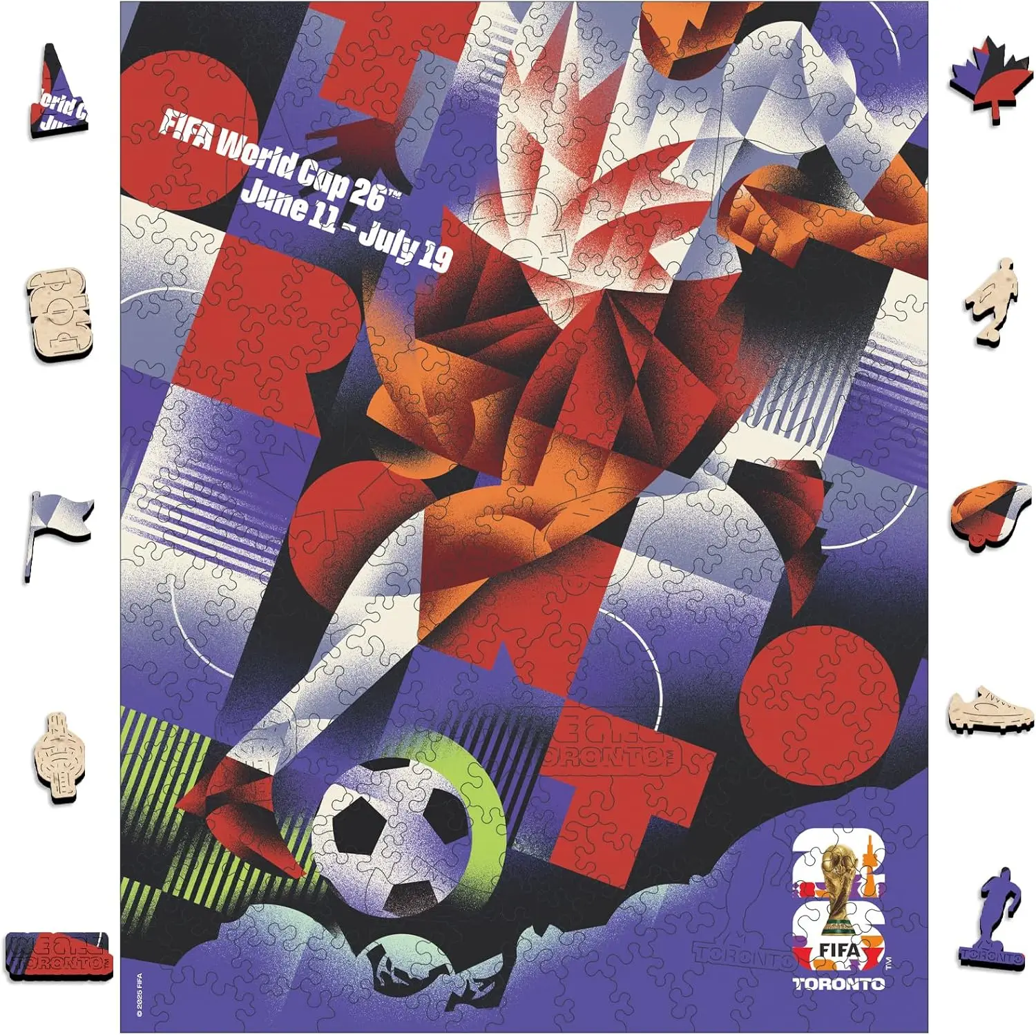 

FIFA World Cup 2026 City Puzzle Toronto Poster Wooden Jigsaw Puzzle 200 PCS Official Sports Gift for Fan Adults Home Decoration