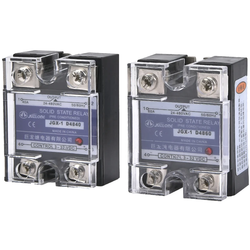 Industrial Grade Single-phase DC 12V Controlled AC Solid State Relay 220v25 , 40 ,60da Small 24vjgx-1