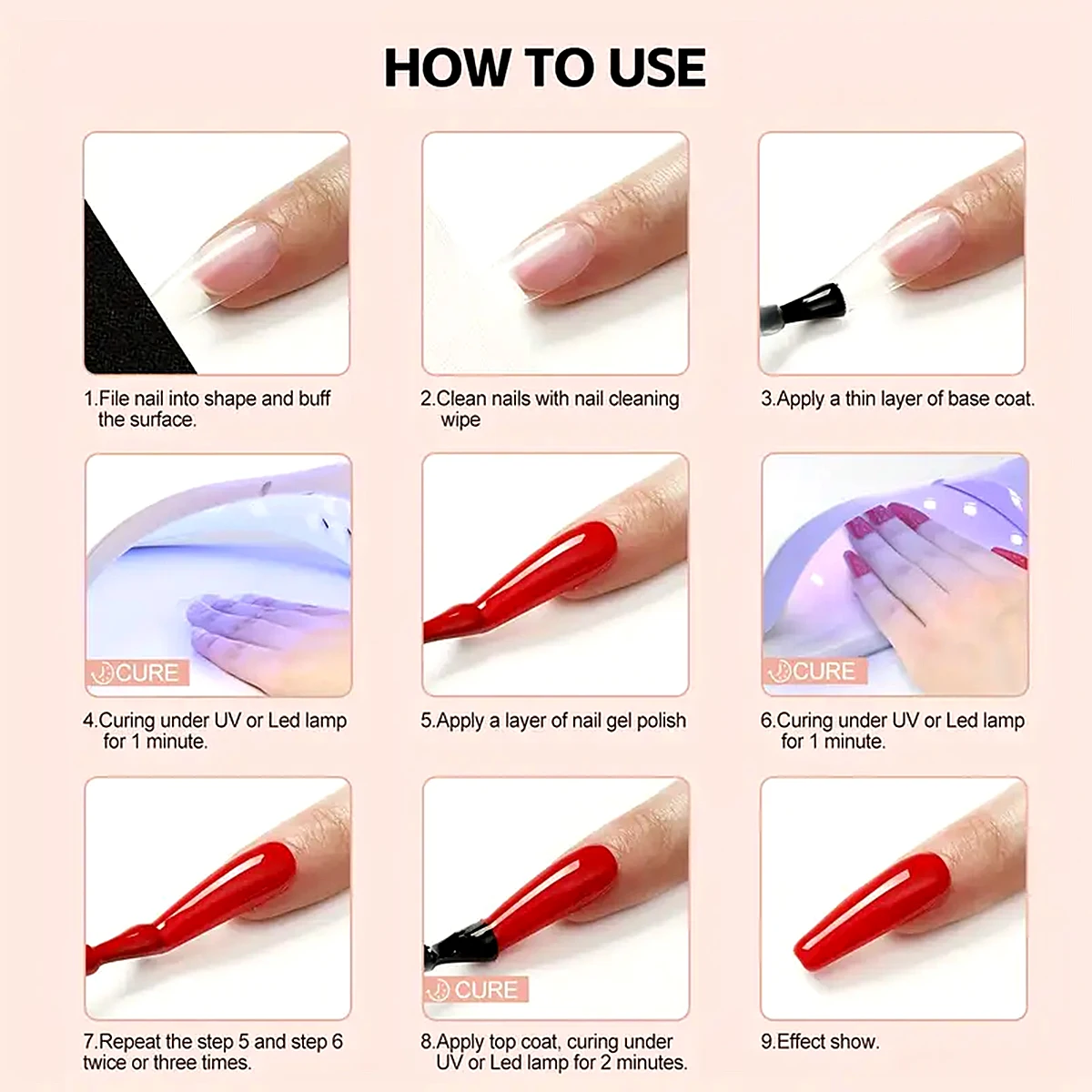 VOKY ジェルネイルポリッシュ 7 点セット、高光沢、長持ち、速乾性、アルコールフリーのネイルアートセット、グリッター効果を特徴