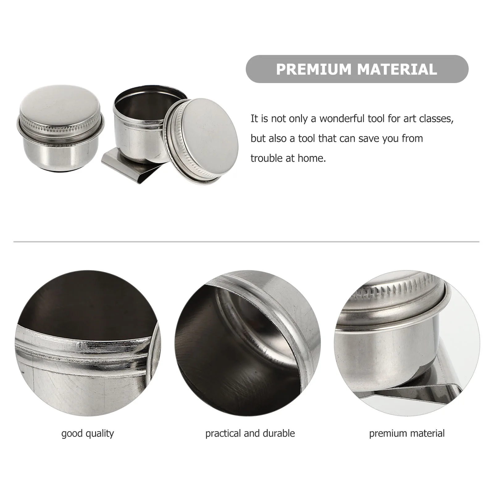

2 Pcs Stainless Steel Paint Brush Washer Color Mixing Pen Washing Pot Portable Container For Schools Studios