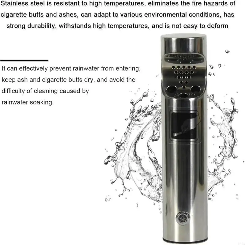 Fire Resistant Metal Outdoor Ashtray Commercial Use Cigarettes Disposal System Holders For Smokes Area And Public Zones