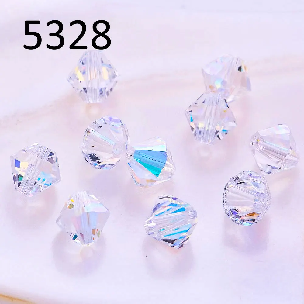 Original Crystal from Austria 5328 Bicone Loose Beads Rhinestone for Jewelry Making Nail Art Bags Cloth Accessories Decoration