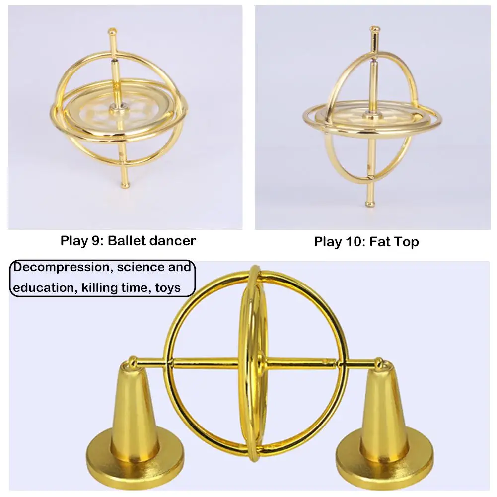 Giroscopio de autoequilibrio para la yema del dedo, juguete de descompresión antigravedad EDC de latón, giroscopio de dedo, juguetes educativos para niños